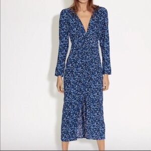 ZARA Blue Floral Dress